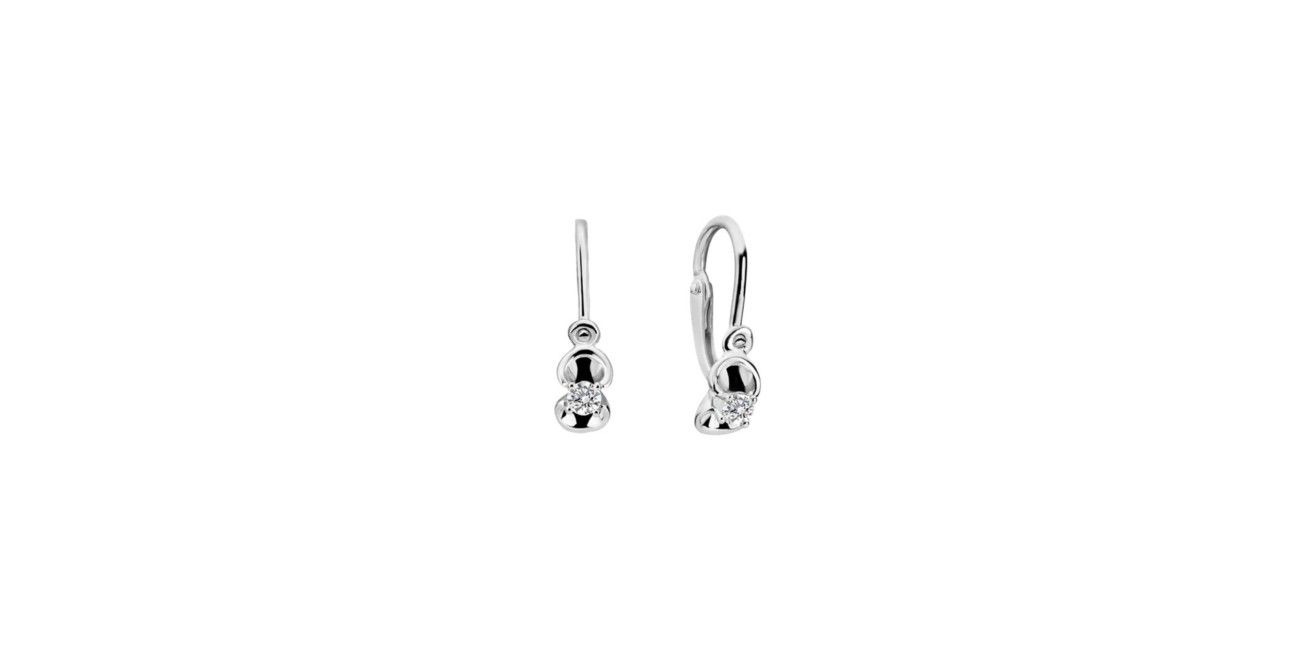 Dětské náušnice s diamantem First Diamond