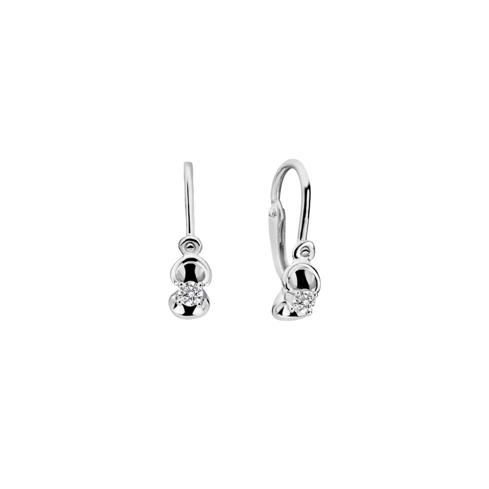 Dětské náušnice s diamantem First Diamond