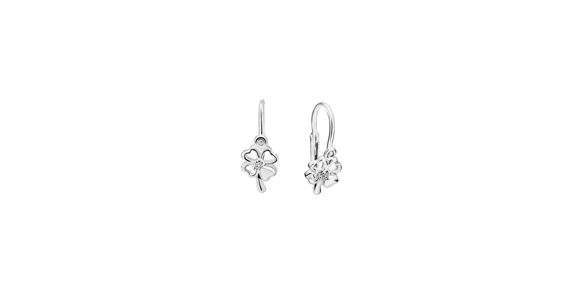 Dětské náušnice s diamantem Cloverleaf