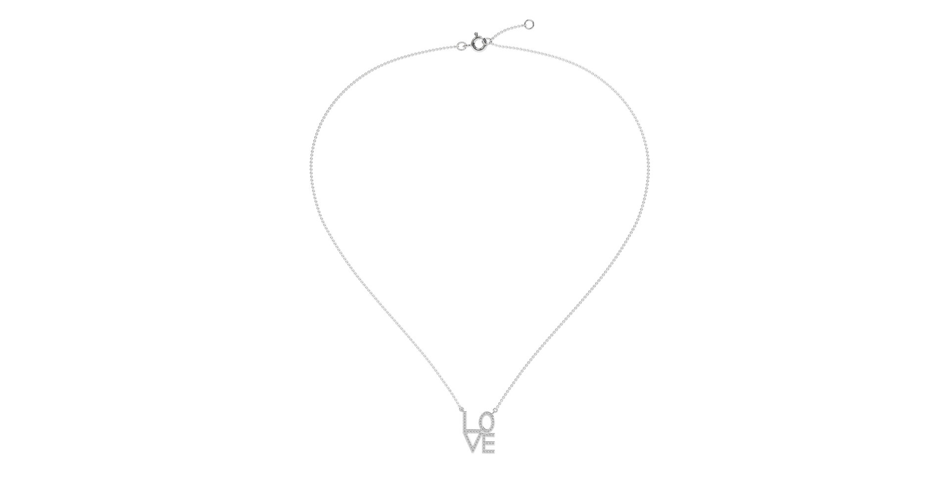 Náhrdelník s diamanty Love