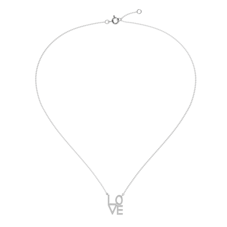 Náhrdelník s diamanty Love