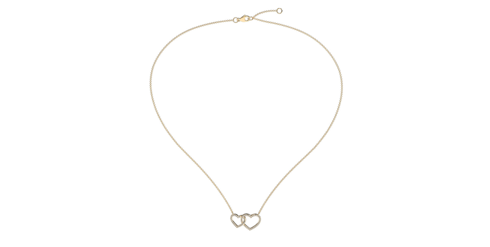 Náhrdelník s diamanty Hearts