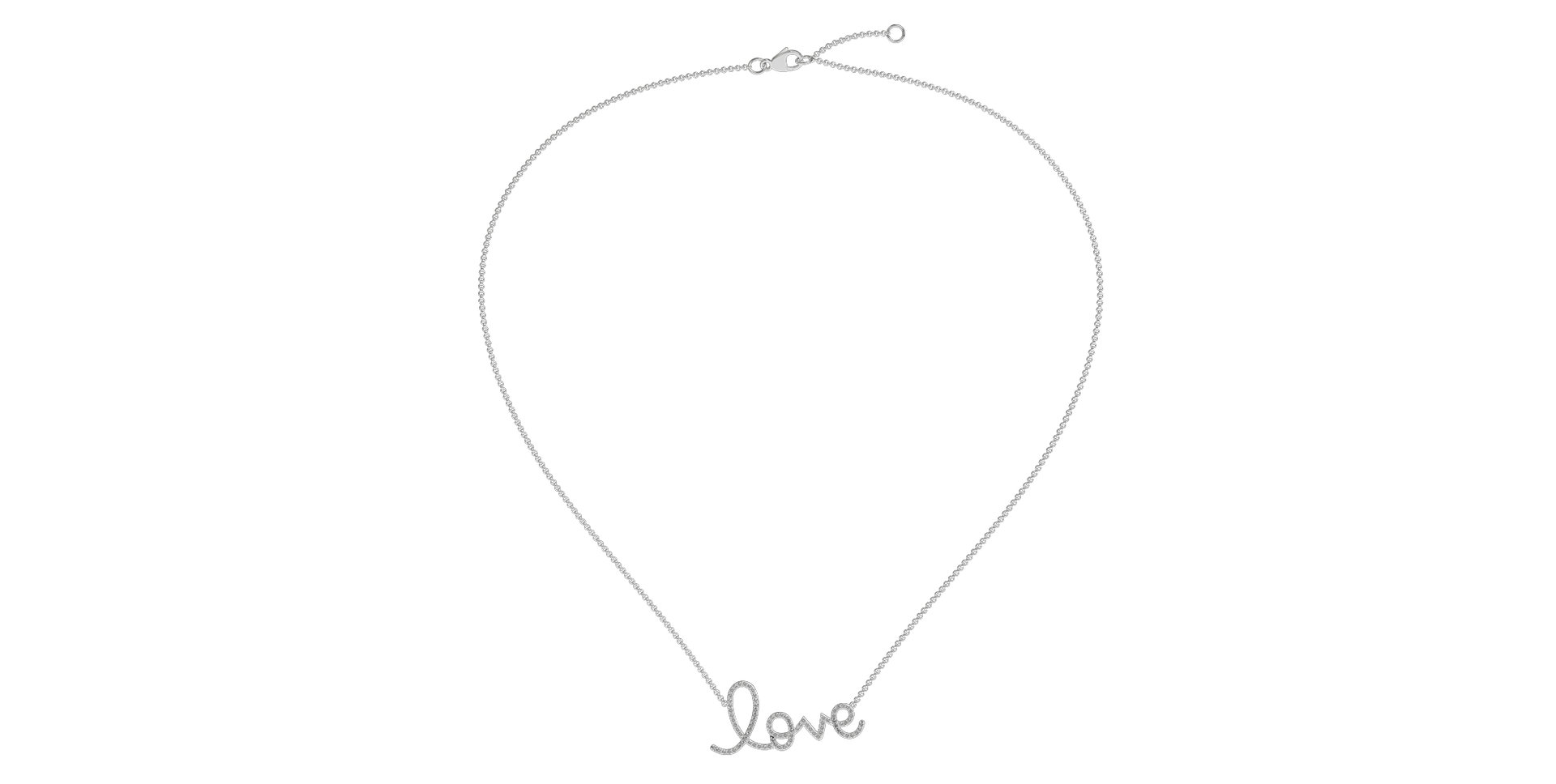 Náhrdelník s diamanty Love