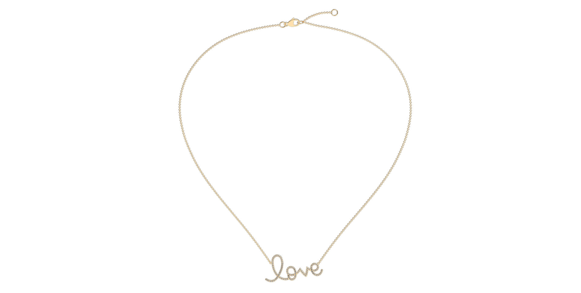 Náhrdelník s diamanty Love