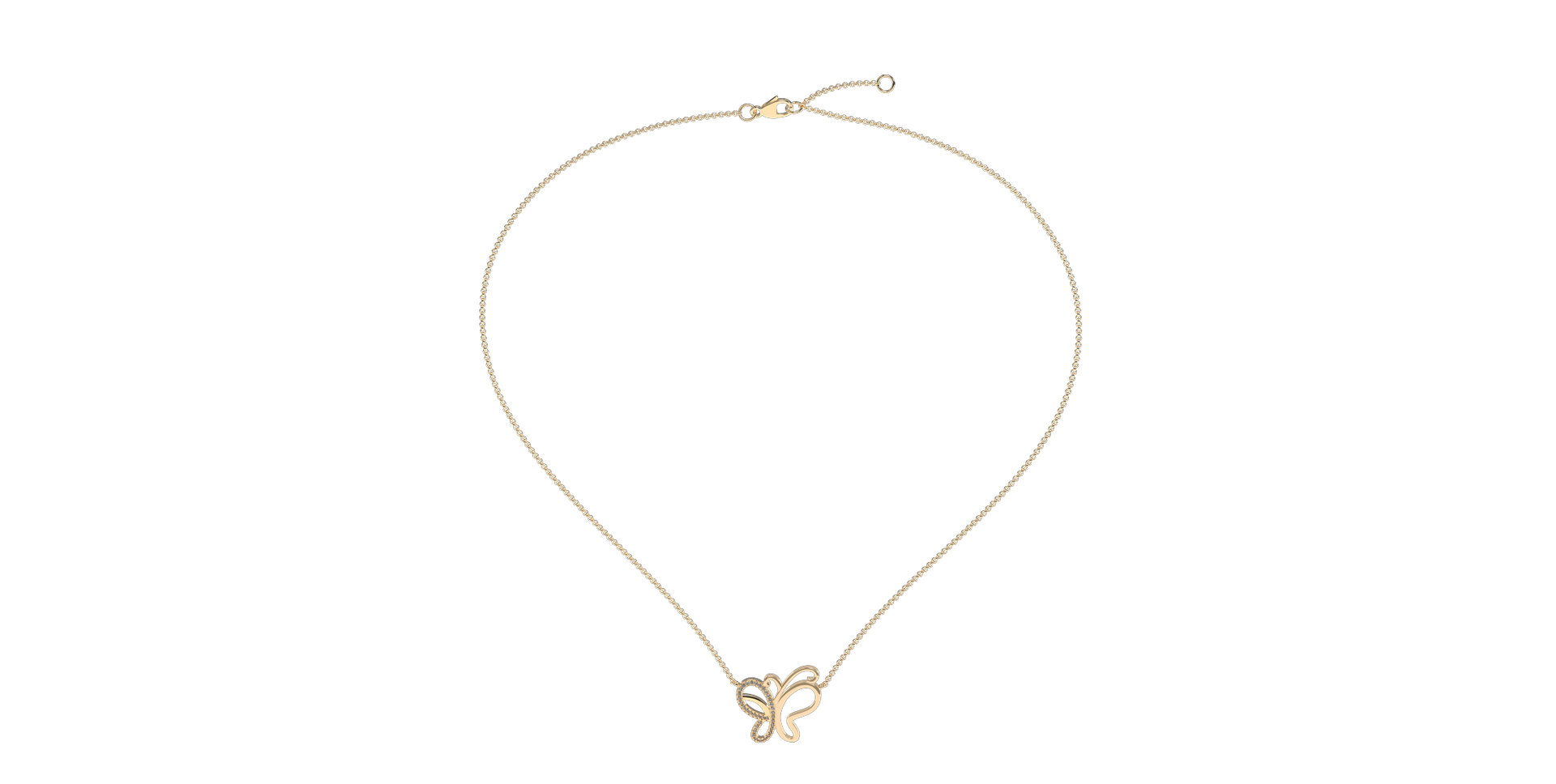 Náhrdelník s diamanty Butterfly