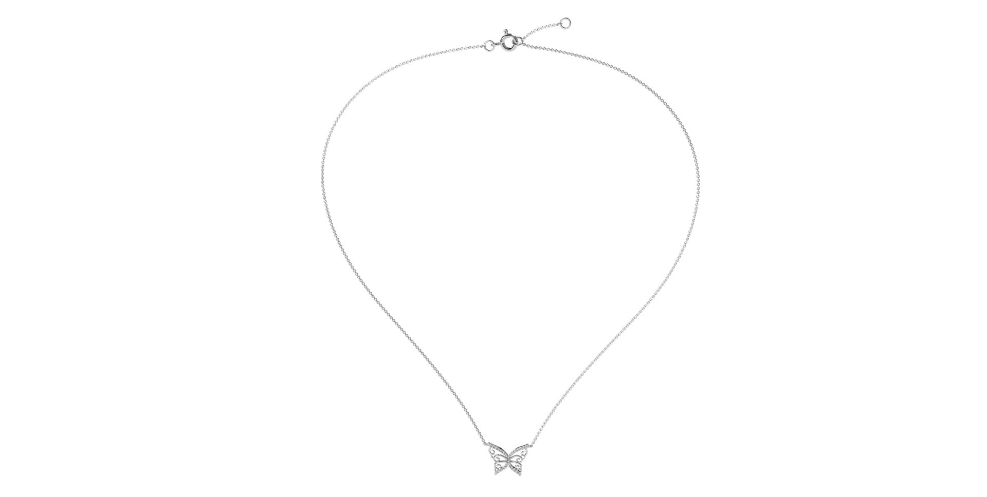 Náhrdelník s diamanty Shiny Butterfly