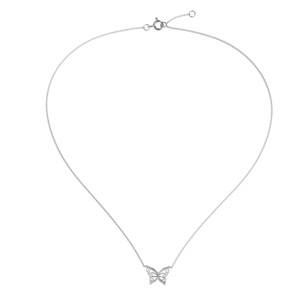 Náhrdelník s diamanty Shiny Butterfly