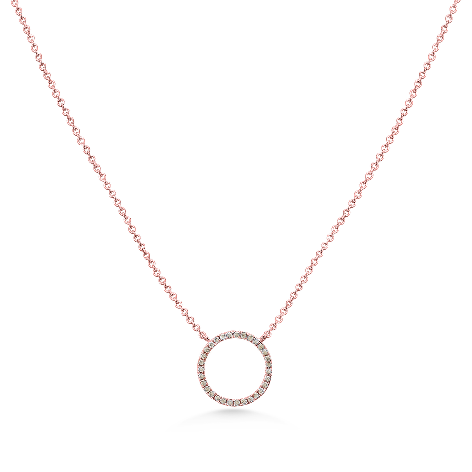 Náhrdelník s hnědými a bílými diamanty Little Circle