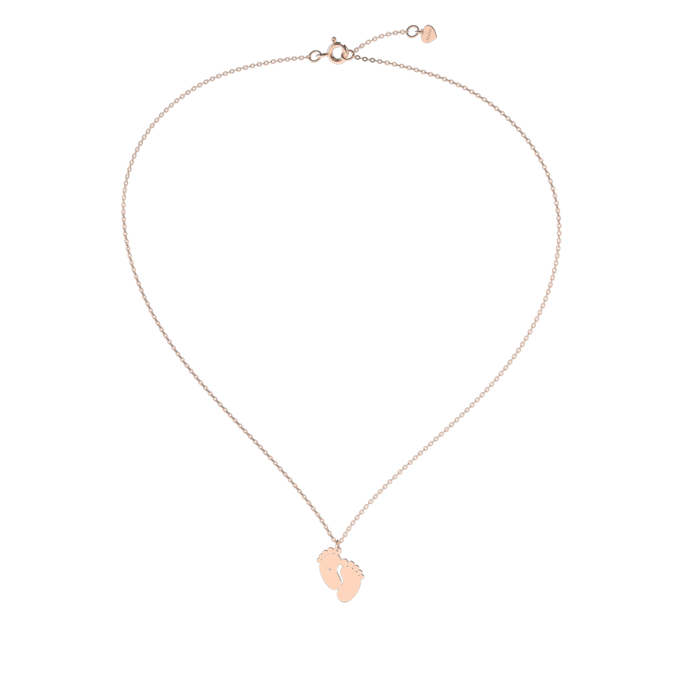 Náhrdelník s diamantem Baby Feet