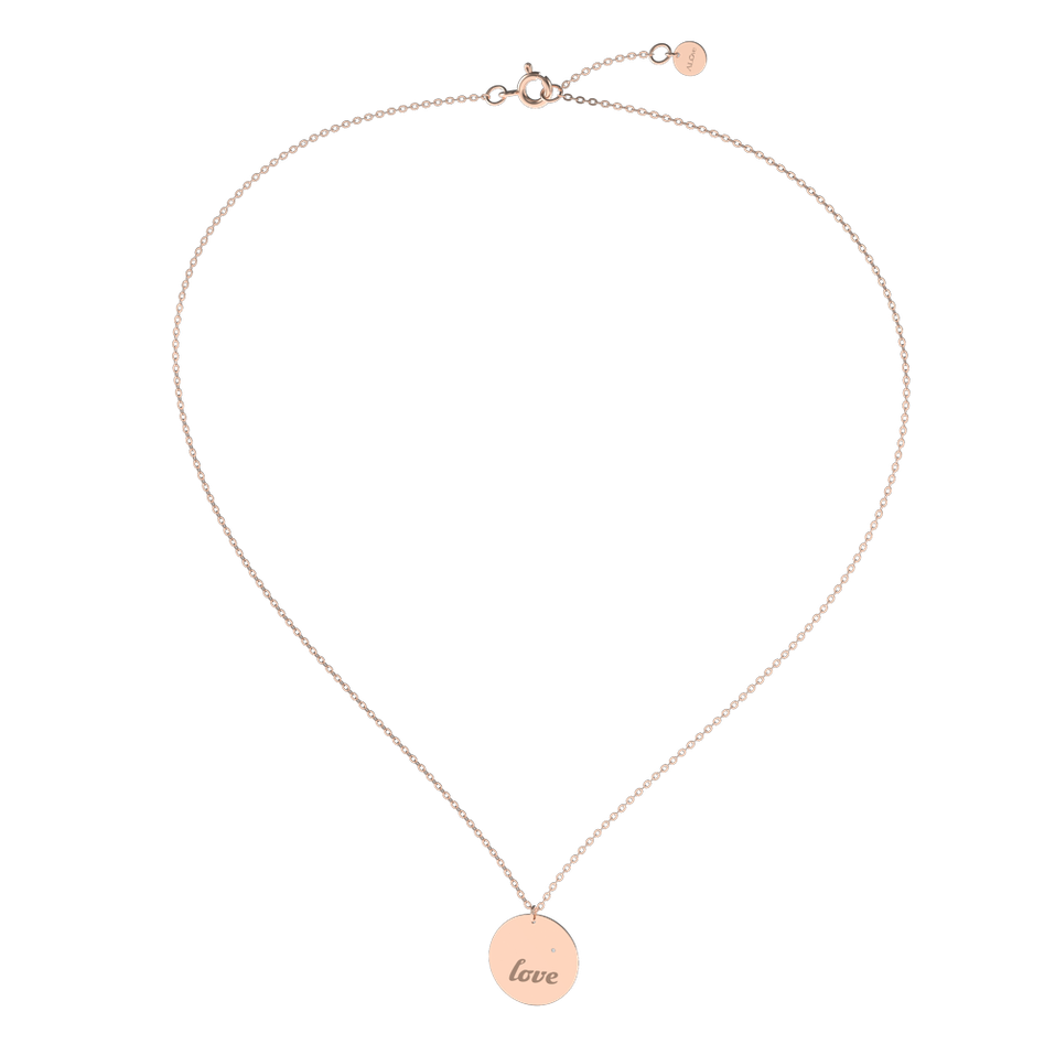 Náhrdelník s diamantem Love