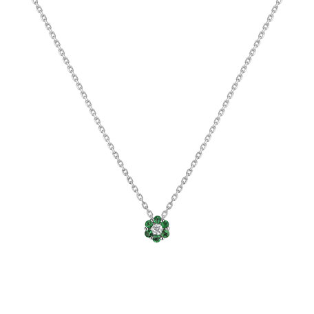 Náhrdelník s diamantem a smaragdy Shiny Constellation